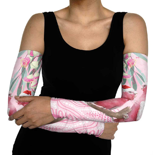 Australia Funny Pink Galah Christmas Arm Sleeves Aboriginal Eucalyptus Blossoms Watercolor - Aussie Hoodie