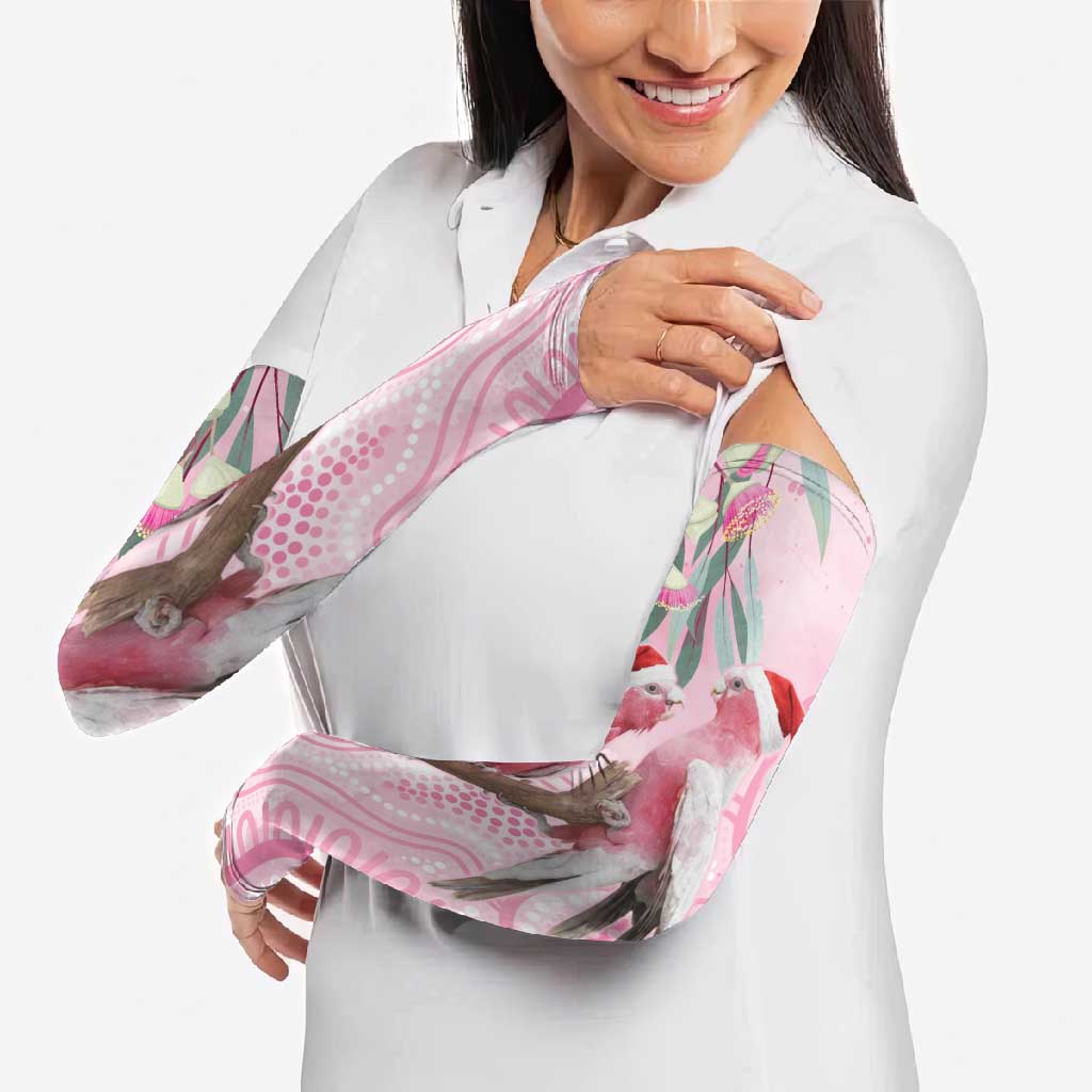Australia Funny Pink Galah Christmas Arm Sleeves Aboriginal Eucalyptus Blossoms Watercolor - Aussie Hoodie