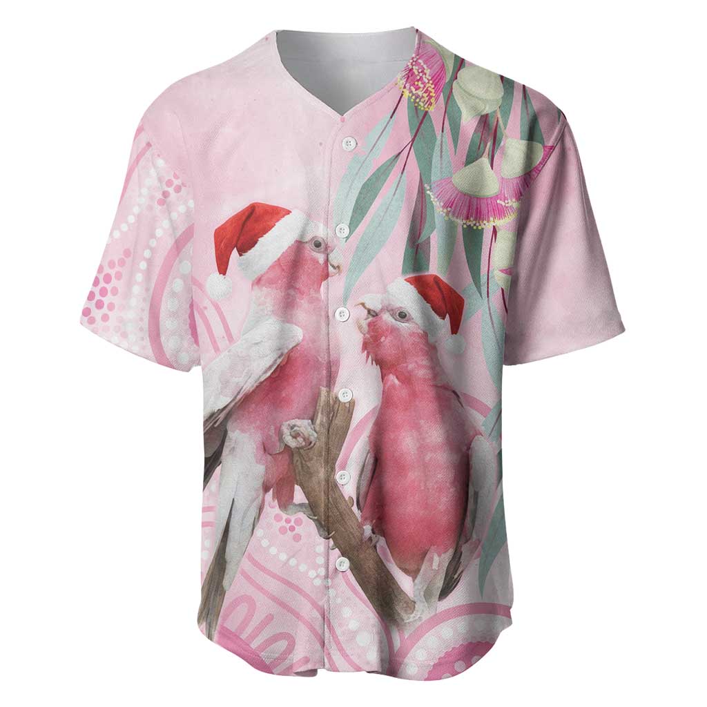 Australia Funny Pink Galah Christmas Baseball Jersey Aboriginal Eucalyptus Blossoms Watercolor - Aussie Hoodie