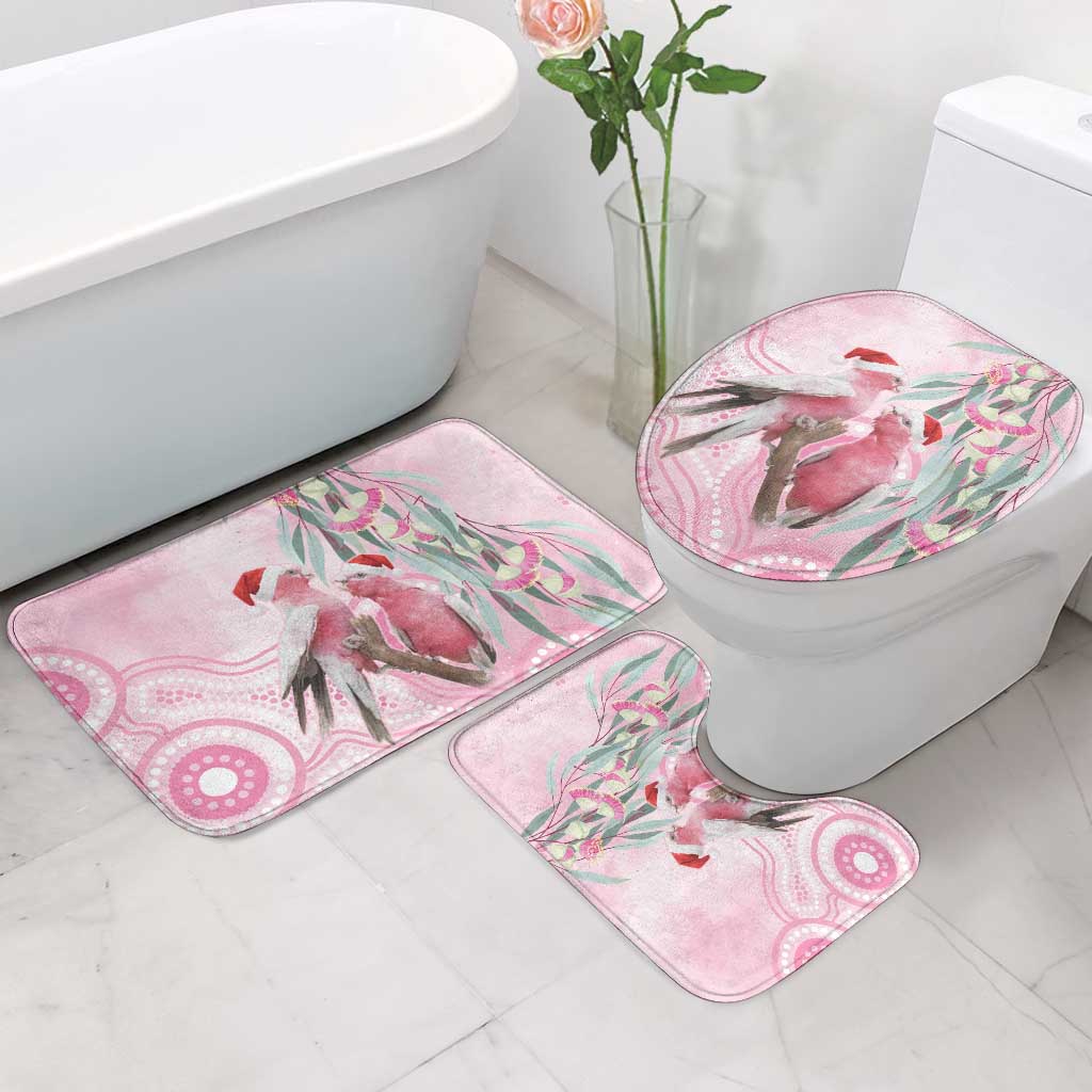 Australia Funny Pink Galah Christmas Bathroom Set Aboriginal Eucalyptus Blossoms Watercolor - Aussie Hoodie