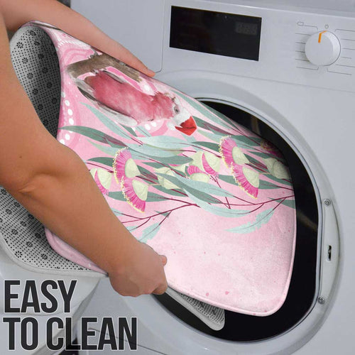 Australia Funny Pink Galah Christmas Bathroom Set Aboriginal Eucalyptus Blossoms Watercolor - Aussie Hoodie