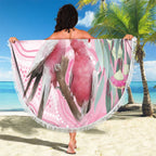 Australia Funny Pink Galah Christmas Beach Blanket Aboriginal Eucalyptus Blossoms Watercolor - Aussie Hoodie