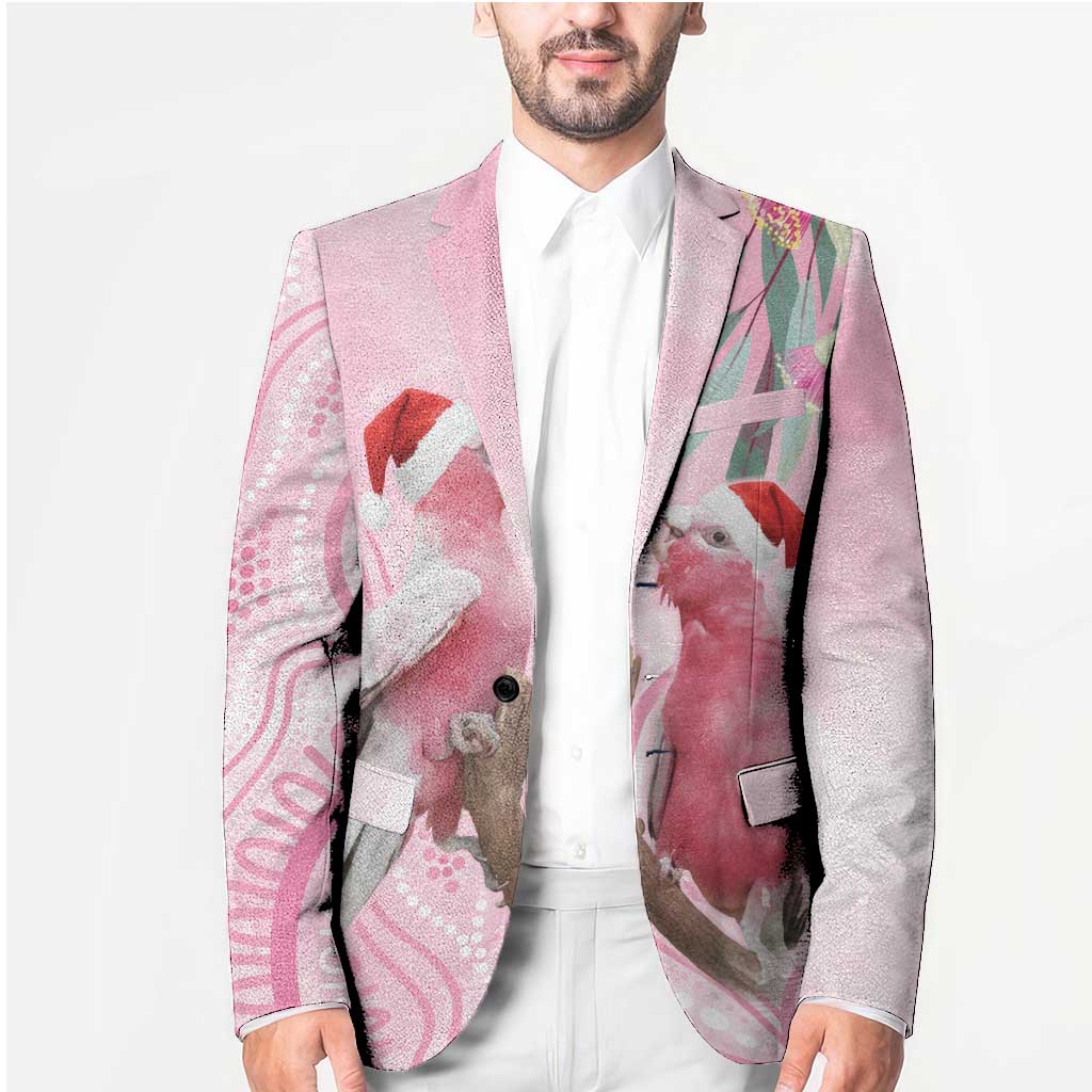 Australia Funny Pink Galah Christmas Blazer Aboriginal Eucalyptus Blossoms Watercolor - Aussie Hoodie
