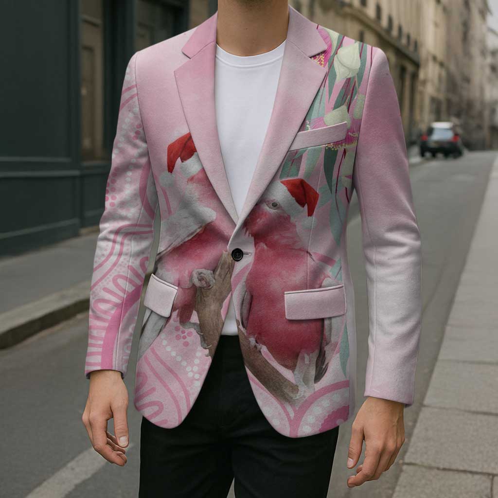Australia Funny Pink Galah Christmas Blazer Aboriginal Eucalyptus Blossoms Watercolor - Aussie Hoodie