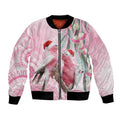 Australia Funny Pink Galah Christmas Bomber Jacket Aboriginal Eucalyptus Blossoms Watercolor - Aussie Hoodie