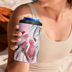 Australia Funny Pink Galah Christmas 4 in 1 Can Cooler Tumbler Aboriginal Eucalyptus Blossoms Watercolor - Aussie Hoodie