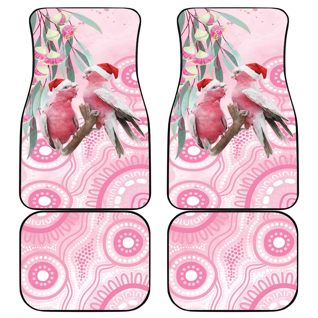 Australia Funny Pink Galah Christmas Car Mats Aboriginal Eucalyptus Blossoms Watercolor - Aussie Hoodie