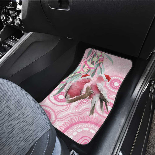 Australia Funny Pink Galah Christmas Car Mats Aboriginal Eucalyptus Blossoms Watercolor - Aussie Hoodie
