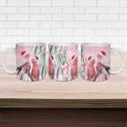 Australia Funny Pink Galah Christmas Ceramic Mug Aboriginal Eucalyptus Blossoms Watercolor - Aussie Hoodie
