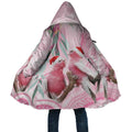 Australia Funny Pink Galah Christmas Cloak Aboriginal Eucalyptus Blossoms Watercolor - Aussie Hoodie