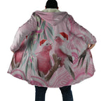 Australia Funny Pink Galah Christmas Cloak Aboriginal Eucalyptus Blossoms Watercolor - Aussie Hoodie