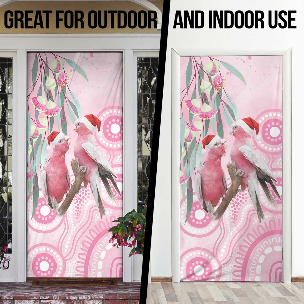 Australia Funny Pink Galah Christmas Door Cover Aboriginal Eucalyptus Blossoms Watercolor - Aussie Hoodie