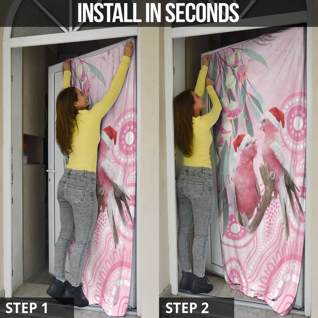 Australia Funny Pink Galah Christmas Door Cover Aboriginal Eucalyptus Blossoms Watercolor - Aussie Hoodie
