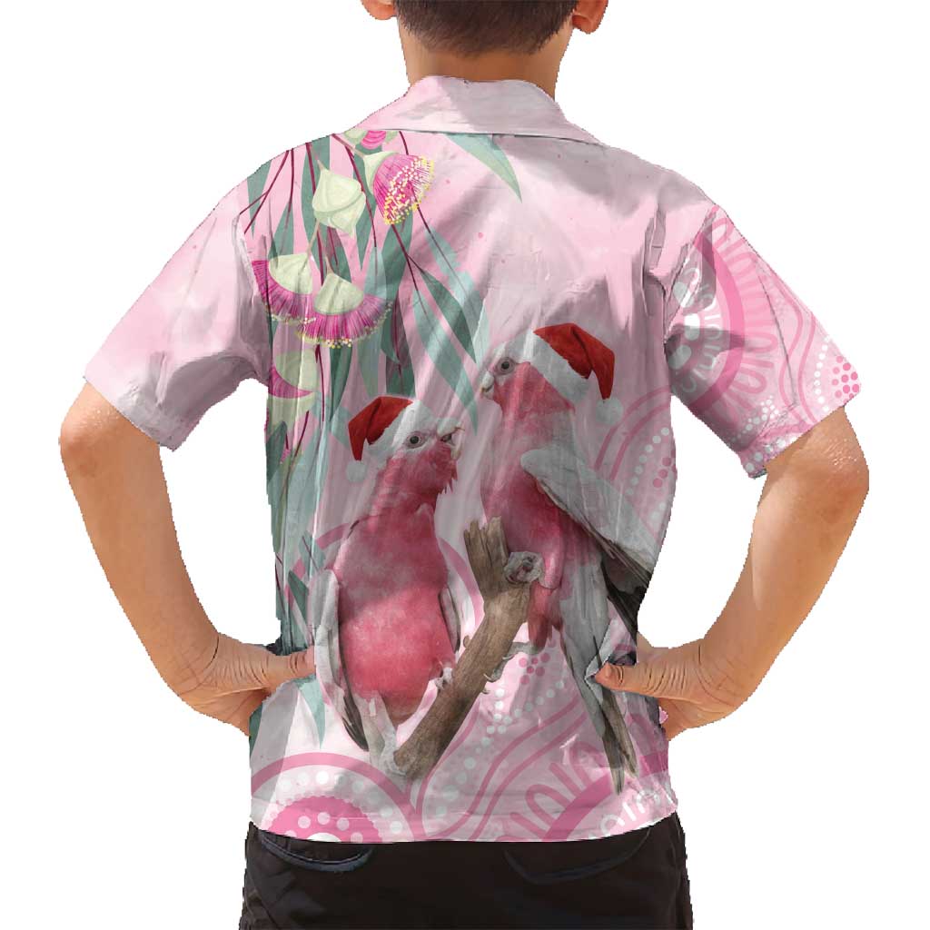 Australia Funny Pink Galah Christmas Family Matching Long Sleeve Bodycon Dress and Hawaiian Shirt Aboriginal Eucalyptus Blossoms Watercolor - Aussie Hoodie