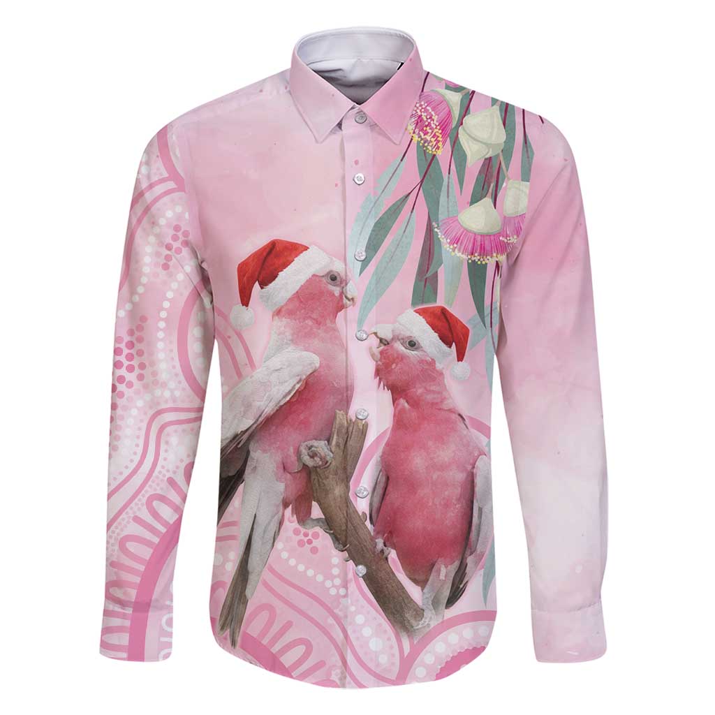 Australia Funny Pink Galah Christmas Family Matching Long Sleeve Bodycon Dress and Hawaiian Shirt Aboriginal Eucalyptus Blossoms Watercolor - Aussie Hoodie