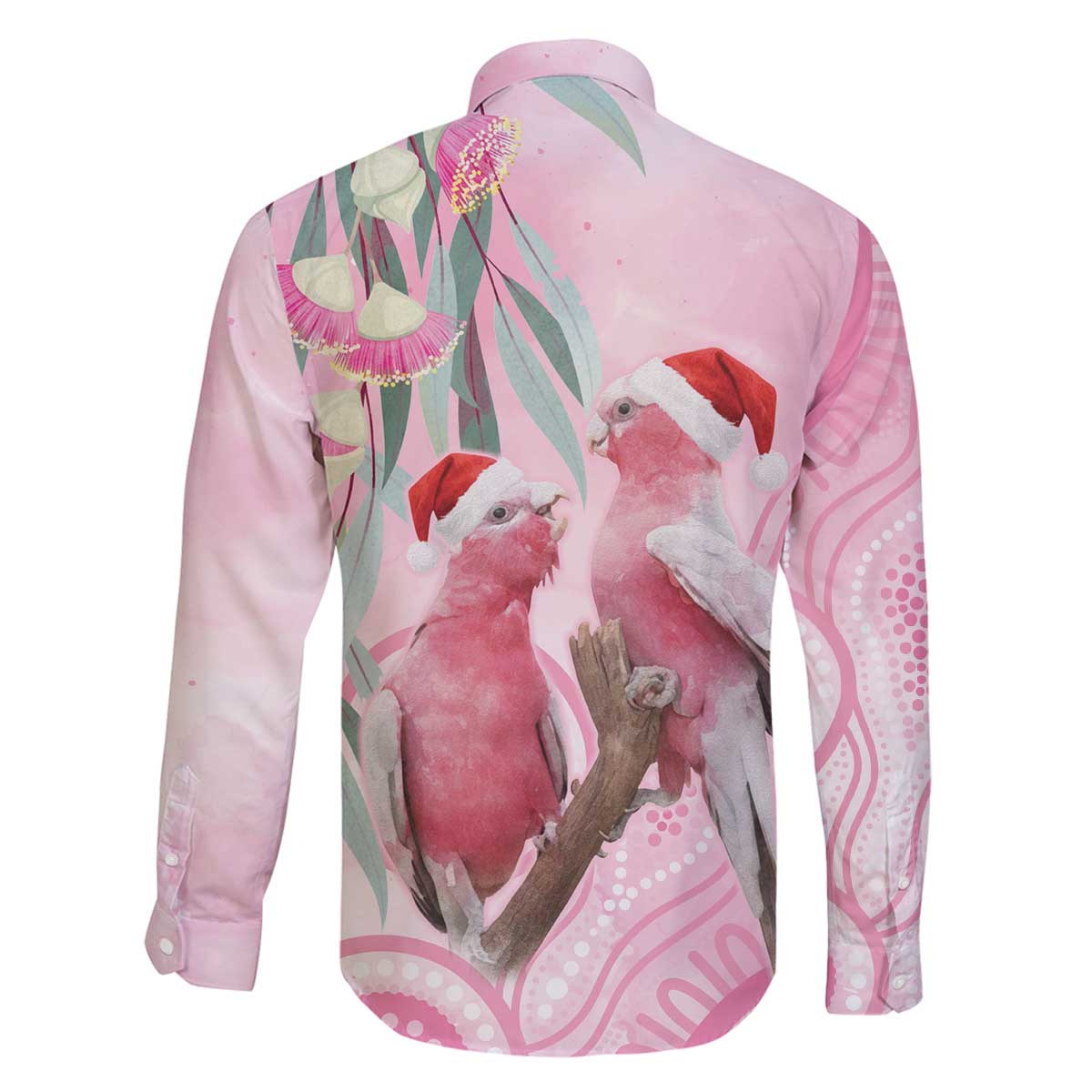Australia Funny Pink Galah Christmas Family Matching Off The Shoulder Long Sleeve Dress and Hawaiian Shirt Aboriginal Eucalyptus Blossoms Watercolor - Aussie Hoodie
