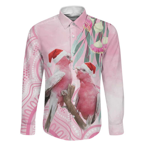 Australia Funny Pink Galah Christmas Family Matching Off Shoulder Short Dress and Hawaiian Shirt Aboriginal Eucalyptus Blossoms Watercolor - Aussie Hoodie