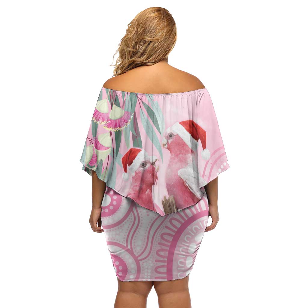 Australia Funny Pink Galah Christmas Family Matching Off Shoulder Short Dress and Hawaiian Shirt Aboriginal Eucalyptus Blossoms Watercolor - Aussie Hoodie