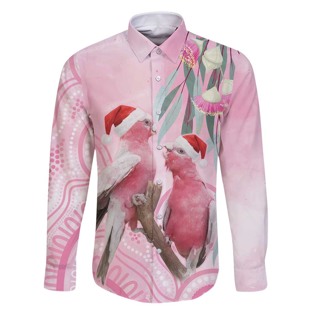 Australia Funny Pink Galah Christmas Family Matching Puletasi and Hawaiian Shirt Aboriginal Eucalyptus Blossoms Watercolor - Aussie Hoodie
