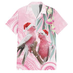 Australia Funny Pink Galah Christmas Family Matching Short Sleeve Bodycon Dress and Hawaiian Shirt Aboriginal Eucalyptus Blossoms Watercolor - Aussie Hoodie
