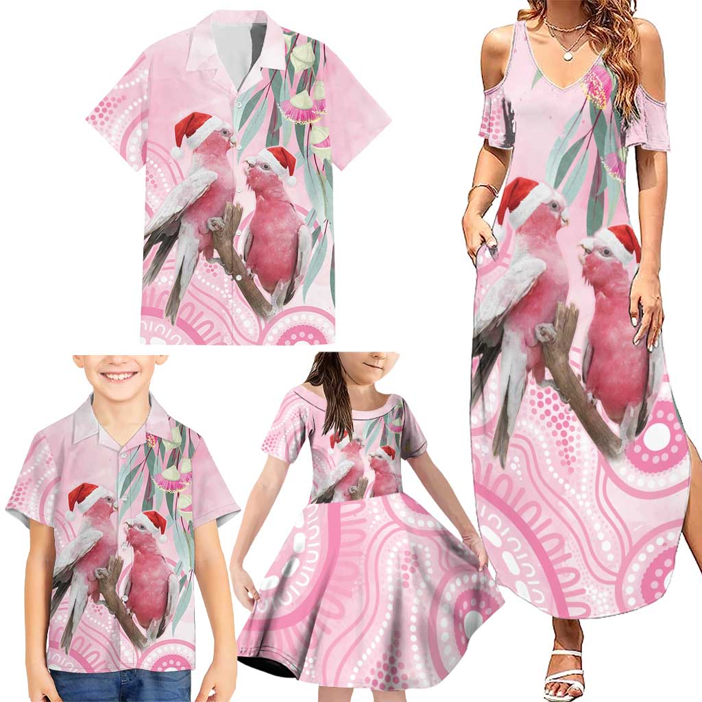Australia Funny Pink Galah Christmas Family Matching Summer Maxi Dress and Hawaiian Shirt Aboriginal Eucalyptus Blossoms Watercolor - Aussie Hoodie