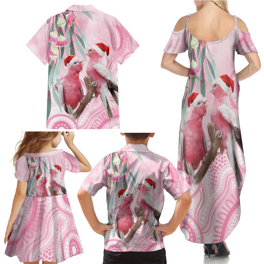 Australia Funny Pink Galah Christmas Family Matching Summer Maxi Dress and Hawaiian Shirt Aboriginal Eucalyptus Blossoms Watercolor - Aussie Hoodie
