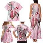 Australia Funny Pink Galah Christmas Family Matching Tank Maxi Dress and Hawaiian Shirt Aboriginal Eucalyptus Blossoms Watercolor - Aussie Hoodie