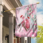 Australia Funny Pink Galah Christmas Garden Flag Aboriginal Eucalyptus Blossoms Watercolor - Aussie Hoodie