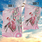 Australia Funny Pink Galah Christmas Garden Flag Aboriginal Eucalyptus Blossoms Watercolor - Aussie Hoodie