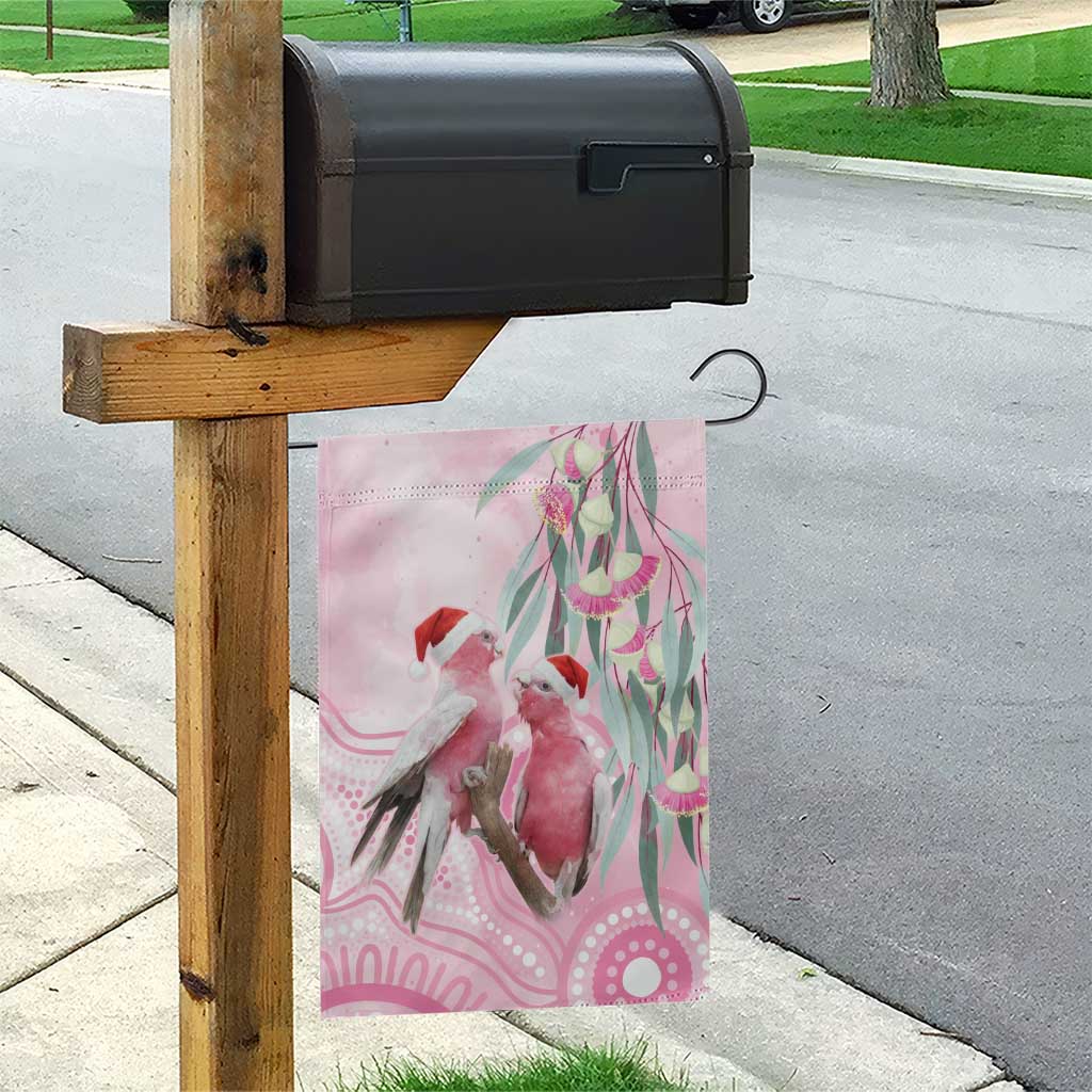 Australia Funny Pink Galah Christmas Garden Flag Aboriginal Eucalyptus Blossoms Watercolor - Aussie Hoodie