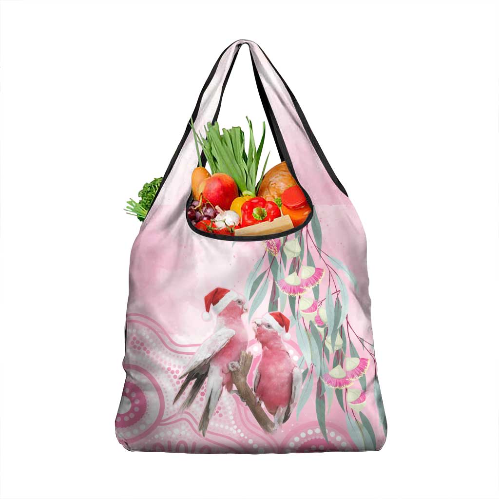 Australia Funny Pink Galah Christmas Grocery Bag Aboriginal Eucalyptus Blossoms Watercolor - Aussie Hoodie