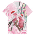 Australia Funny Pink Galah Christmas Hawaiian Shirt Aboriginal Eucalyptus Blossoms Watercolor - Aussie Hoodie