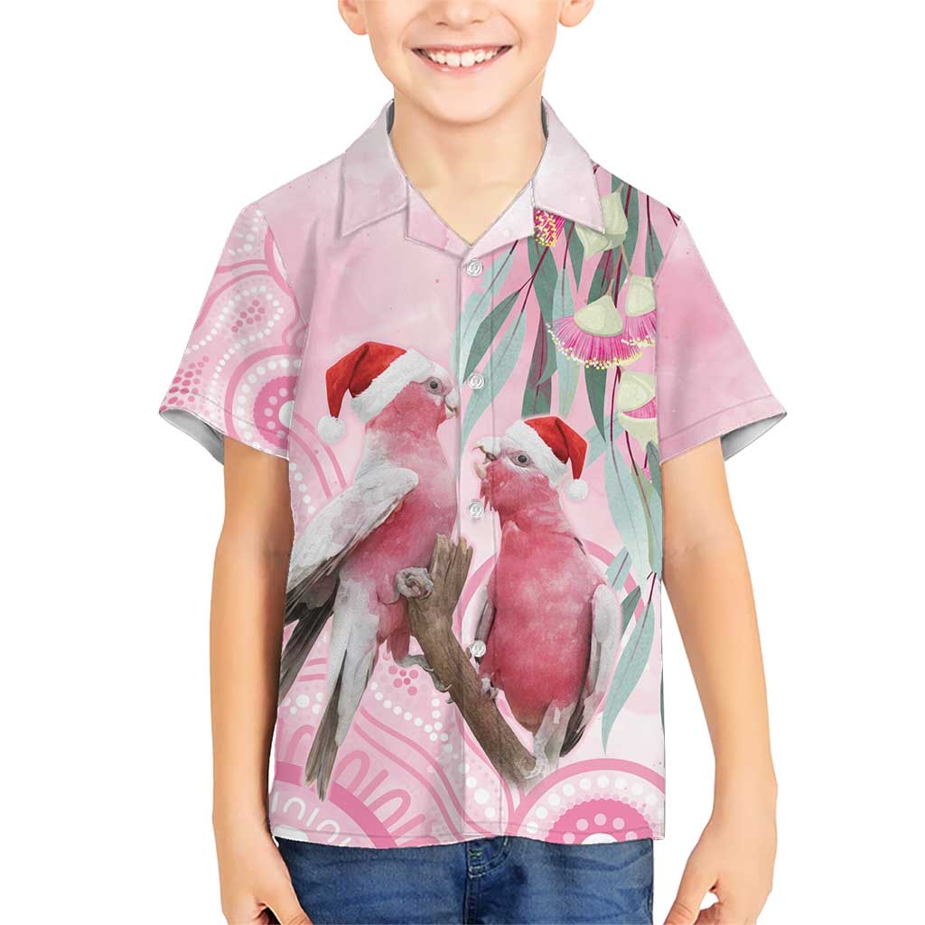 Australia Funny Pink Galah Christmas Hawaiian Shirt Aboriginal Eucalyptus Blossoms Watercolor - Aussie Hoodie