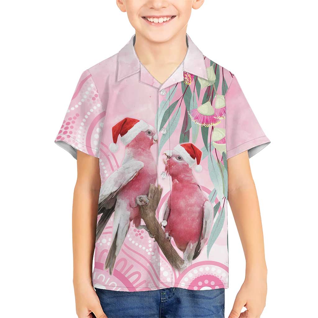 Australia Funny Pink Galah Christmas Hawaiian Shirt Aboriginal Eucalyptus Blossoms Watercolor - Aussie Hoodie