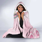Australia Funny Pink Galah Christmas Hooded Blanket Aboriginal Eucalyptus Blossoms Watercolor - Aussie Hoodie