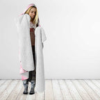 Australia Funny Pink Galah Christmas Hooded Blanket Aboriginal Eucalyptus Blossoms Watercolor - Aussie Hoodie