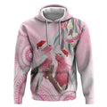 Australia Funny Pink Galah Christmas Hoodie Aboriginal Eucalyptus Blossoms Watercolor - Aussie Hoodie