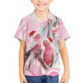 Australia Funny Pink Galah Christmas Kid Hawaiian Shirt Aboriginal Eucalyptus Blossoms Watercolor - Aussie Hoodie