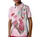 Australia Funny Pink Galah Christmas Kid Polo Shirt Aboriginal Eucalyptus Blossoms Watercolor - Aussie Hoodie