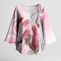 Australia Funny Pink Galah Christmas Kimono Sleeve Blouse Aboriginal Eucalyptus Blossoms Watercolor - Aussie Hoodie
