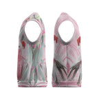 Australia Funny Pink Galah Christmas Knitted V-Neck Vest Aboriginal Eucalyptus Blossoms Watercolor - Aussie Hoodie