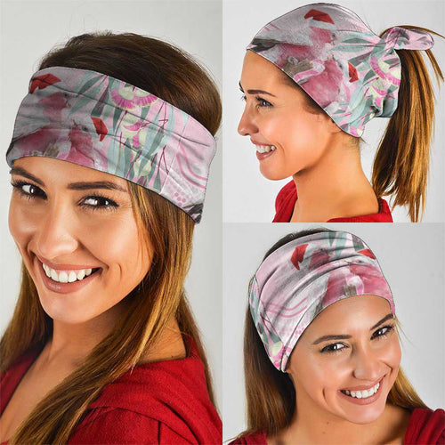 Australia Funny Pink Galah Christmas Neck Gaiter Aboriginal Eucalyptus Blossoms Watercolor - Aussie Hoodie
