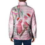 Australia Funny Pink Galah Christmas Padded Jacket Aboriginal Eucalyptus Blossoms Watercolor - Aussie Hoodie