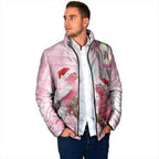 Australia Funny Pink Galah Christmas Padded Jacket Aboriginal Eucalyptus Blossoms Watercolor - Aussie Hoodie