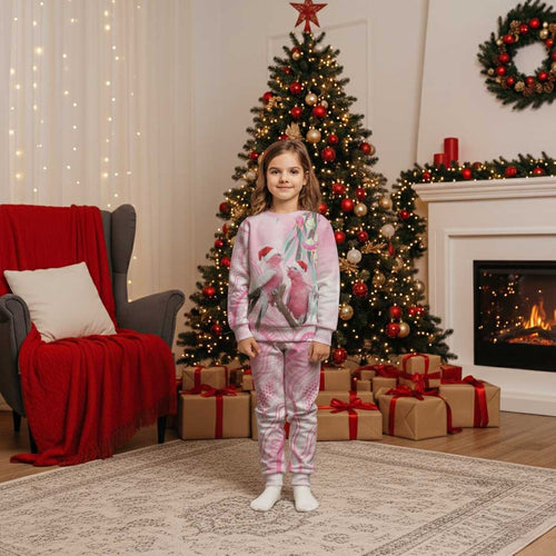 Australia Funny Pink Galah Christmas Pajama Set Aboriginal Eucalyptus Blossoms Watercolor - Aussie Hoodie