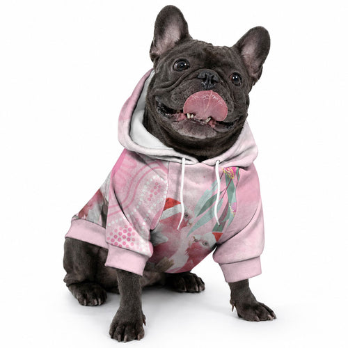 Australia Funny Pink Galah Christmas Pet Hoodie Aboriginal Eucalyptus Blossoms Watercolor