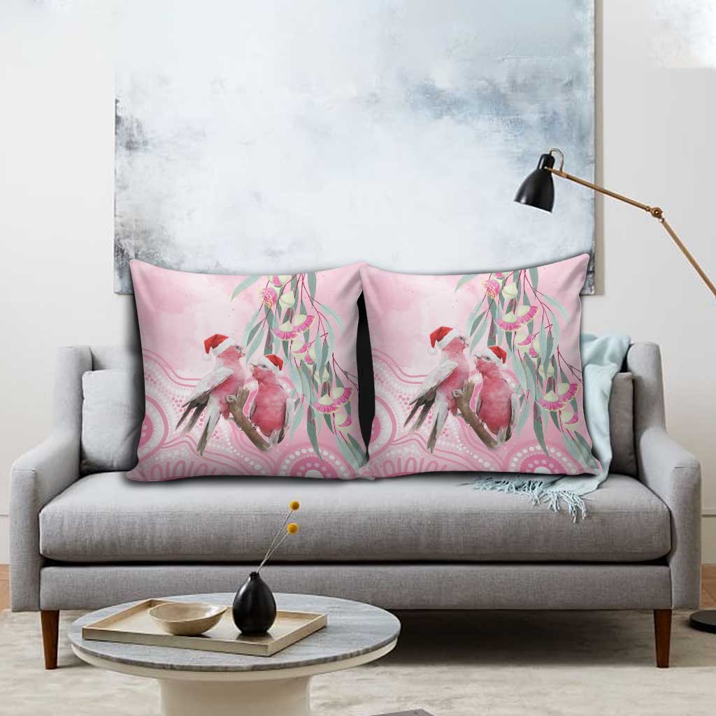 Australia Funny Pink Galah Christmas Pillow Cover Aboriginal Eucalyptus Blossoms Watercolor - Aussie Hoodie