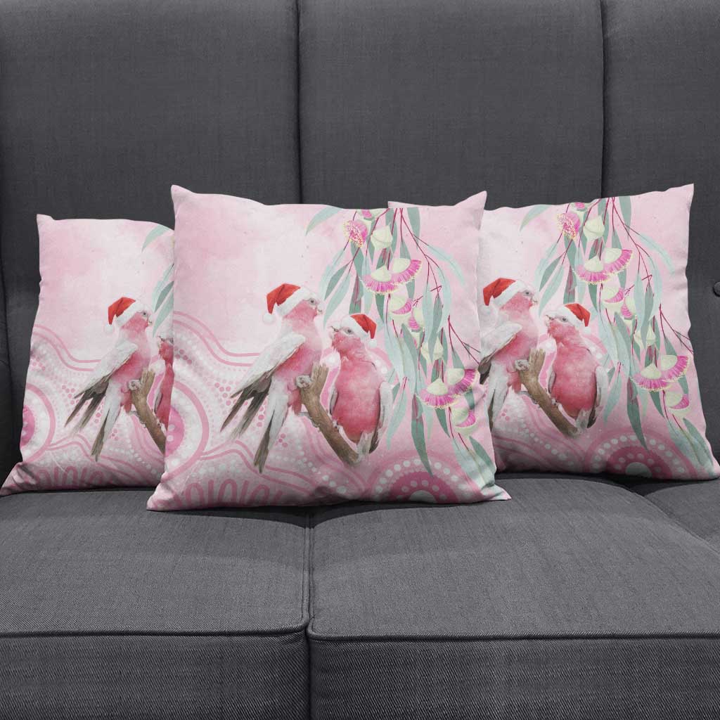Australia Funny Pink Galah Christmas Pillow Cover Aboriginal Eucalyptus Blossoms Watercolor - Aussie Hoodie