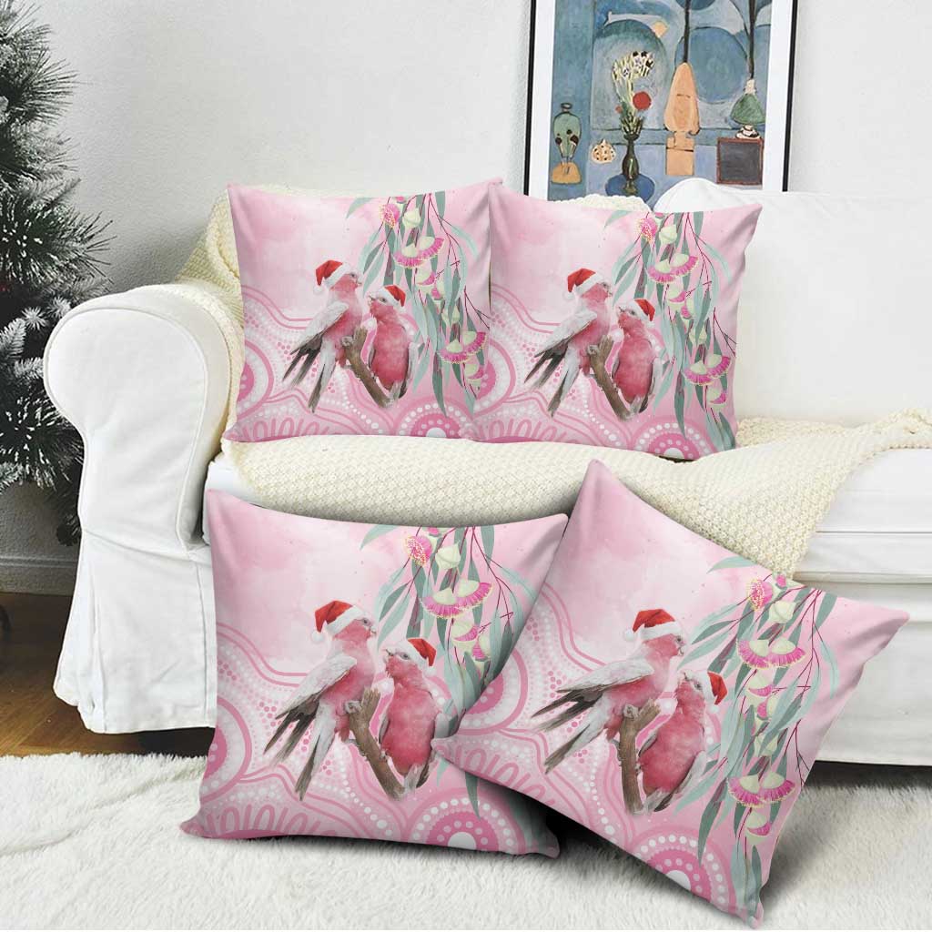Australia Funny Pink Galah Christmas Pillow Cover Aboriginal Eucalyptus Blossoms Watercolor - Aussie Hoodie