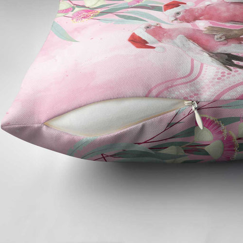 Australia Funny Pink Galah Christmas Pillow Cover Aboriginal Eucalyptus Blossoms Watercolor - Aussie Hoodie